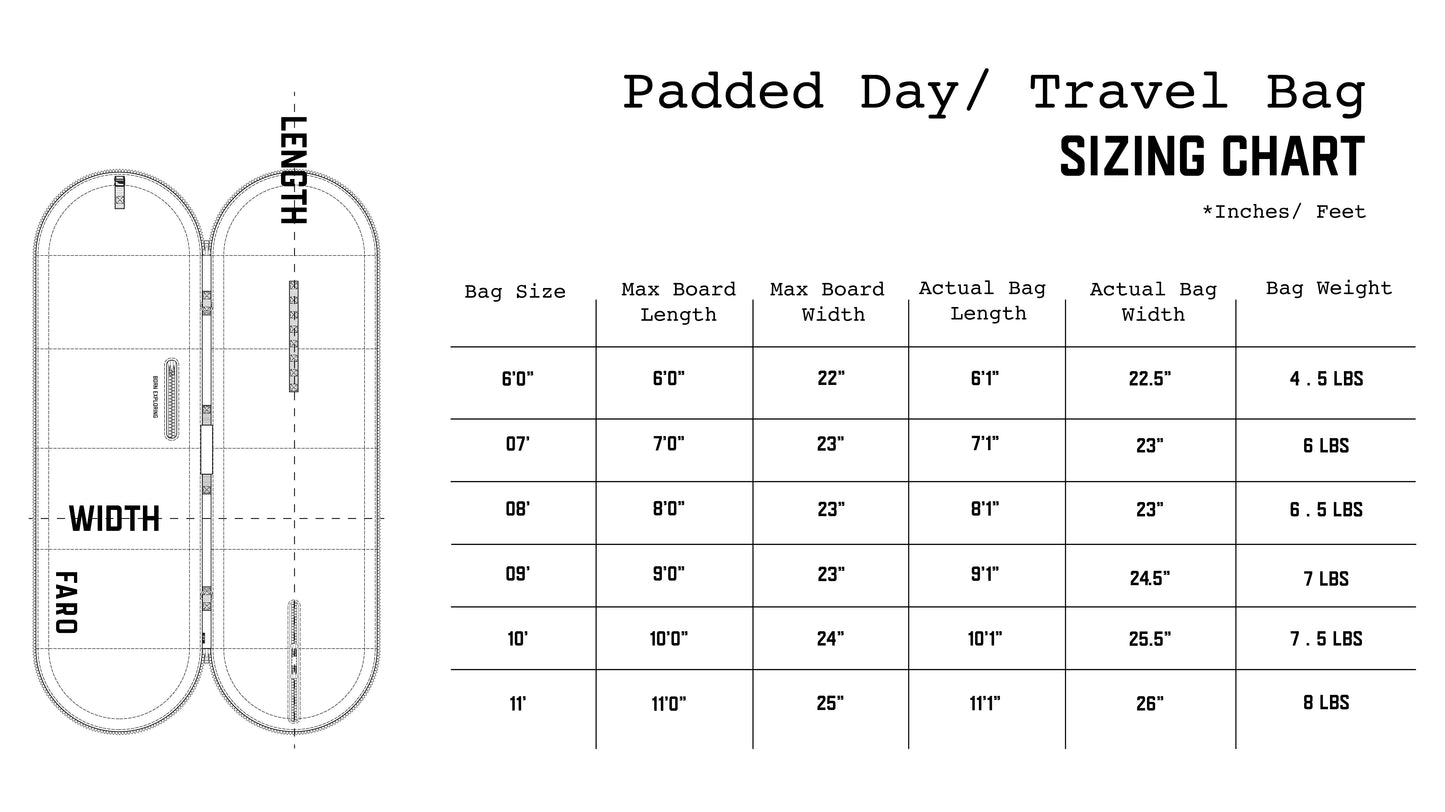 FARO Padded Day / Travel Surfboard Bag