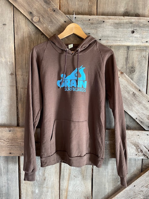 Grain Logo Hoodie- Lightweight- Black or Brown