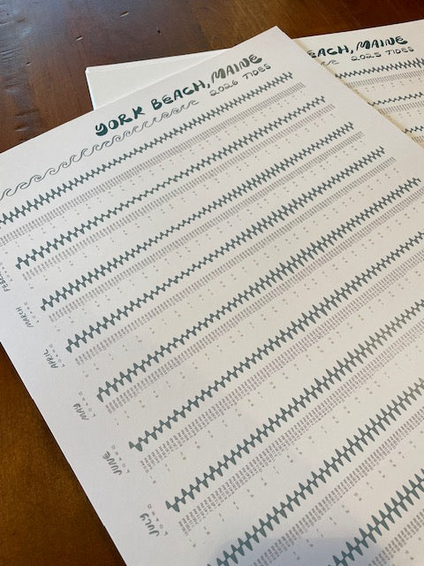 Beautiful Tideland Prints Tide Calendar- 2025 and 2026 Available