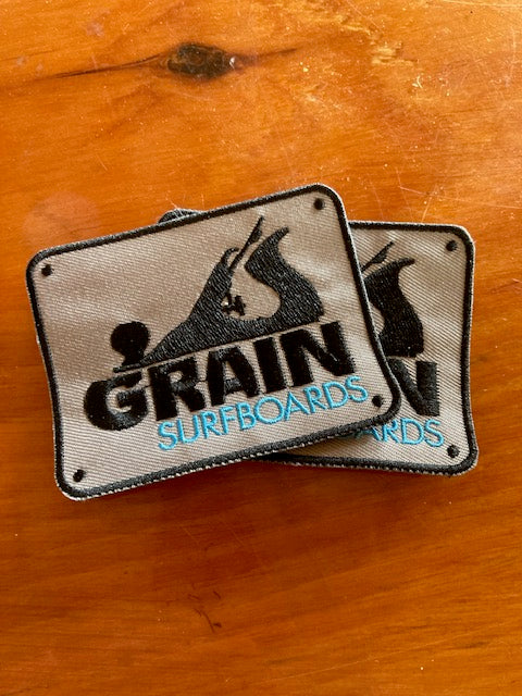 Grain Logo Patch Set- Black/Blue on Grey