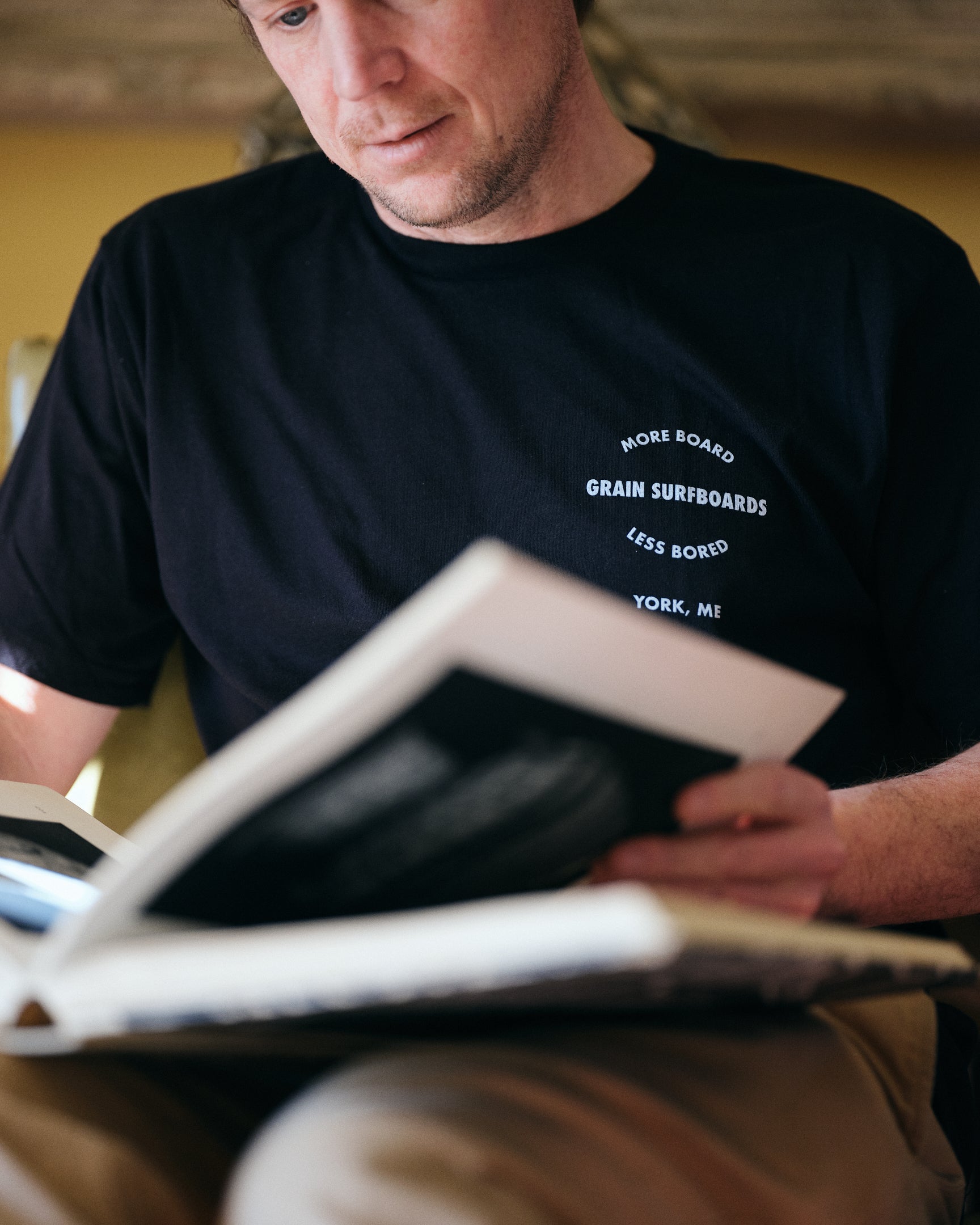 SALE- 'More Board Less Bored' Tee – Grain Surfboards Online Store